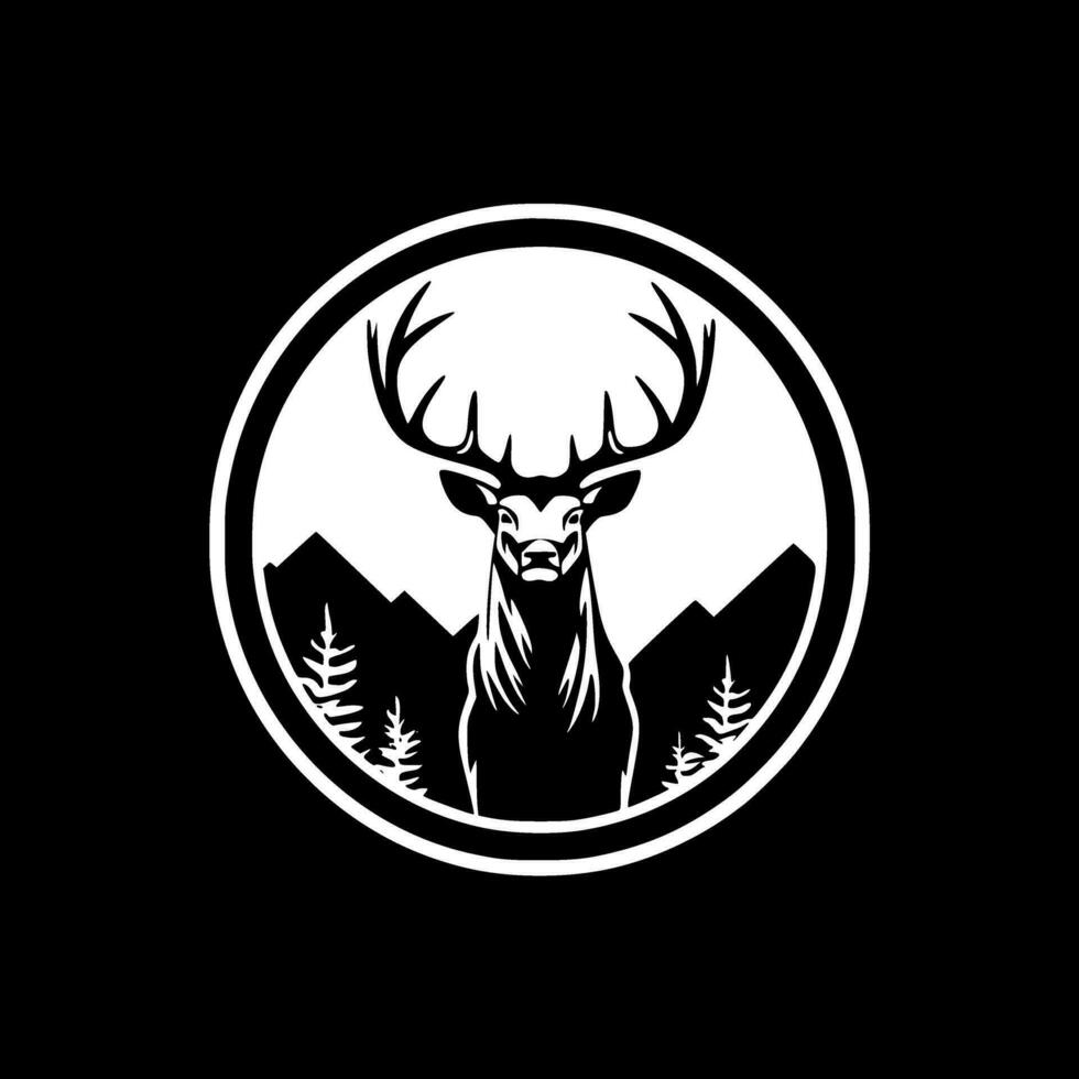 Dear - Black and White Isolated Icon - Vector illustration