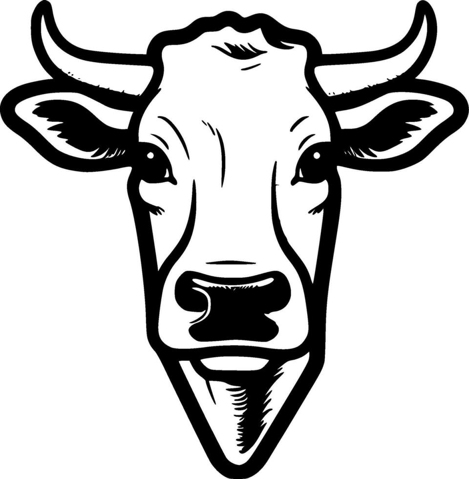 Cow, Minimalist and Simple Silhouette - Vector illustration