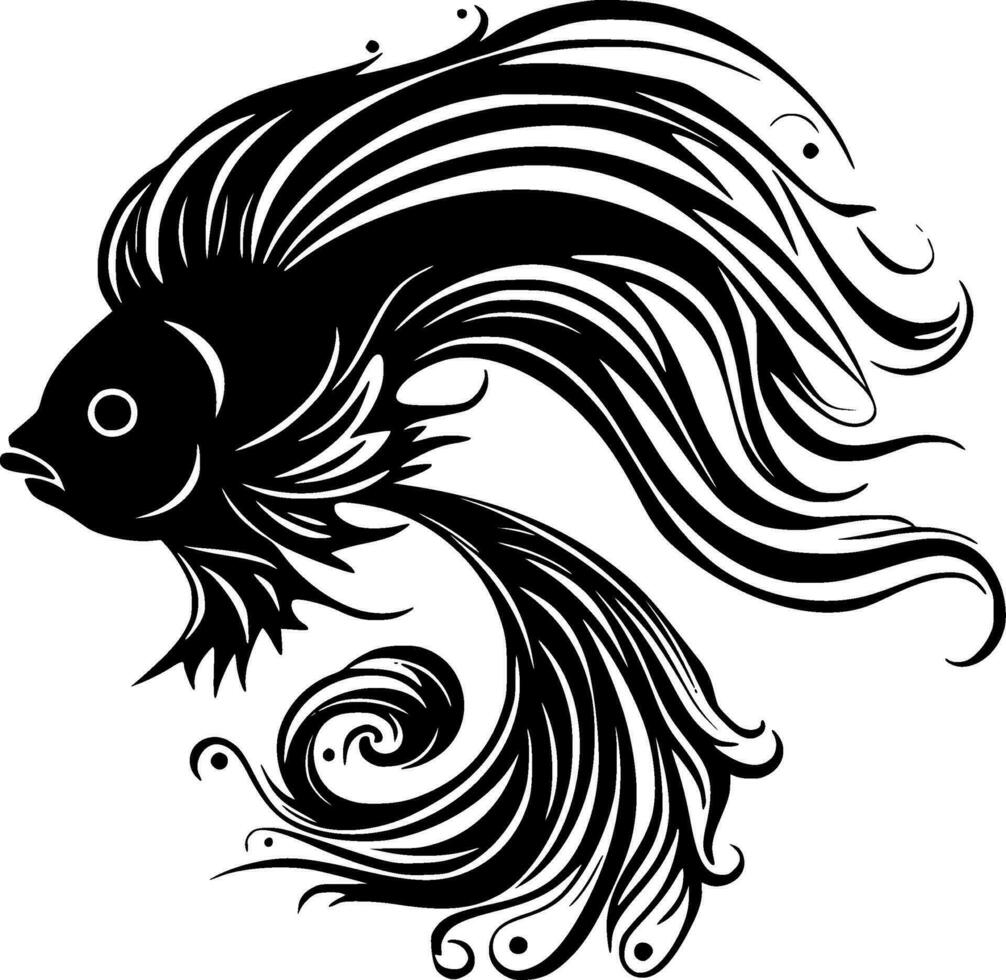 Beta Fish - Minimalist and Flat Logo - Vector illustration