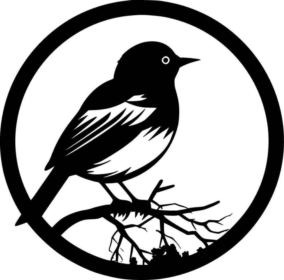 Bird, Black and White Vector illustration