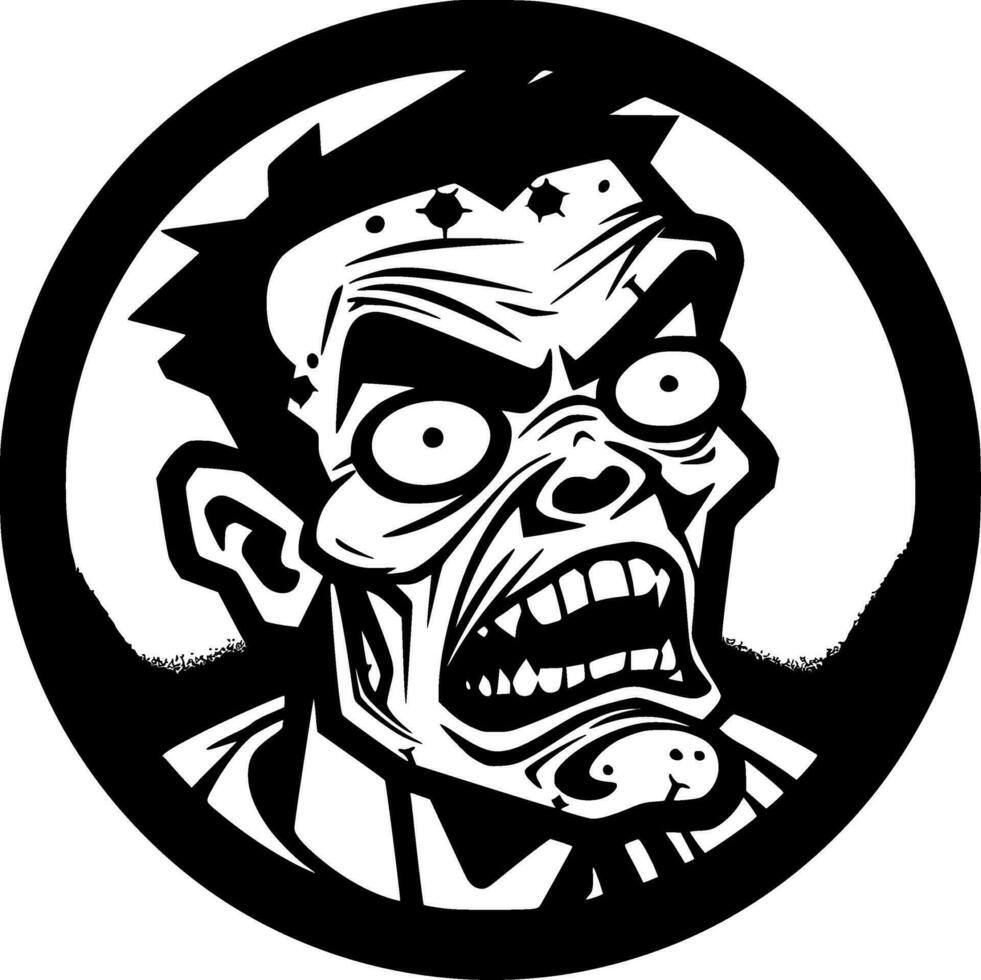 Zombie - Black and White Isolated Icon - Vector illustration