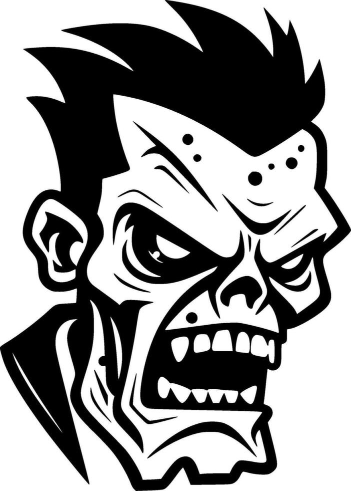Zombie - Black and White Isolated Icon - Vector illustration