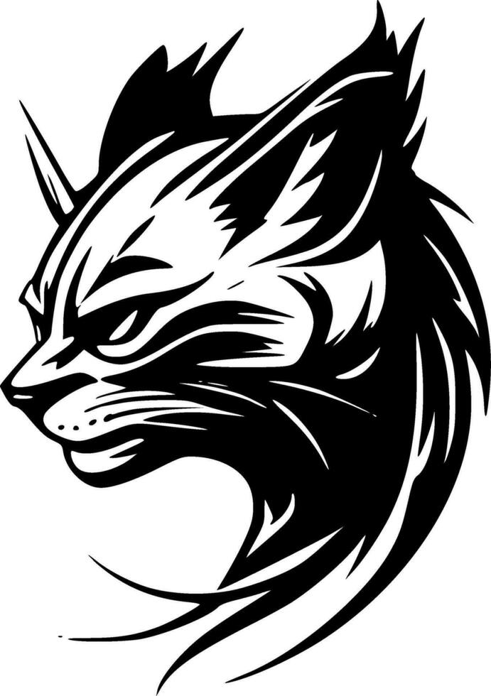 Wildcat - Black and White Isolated Icon - Vector illustration