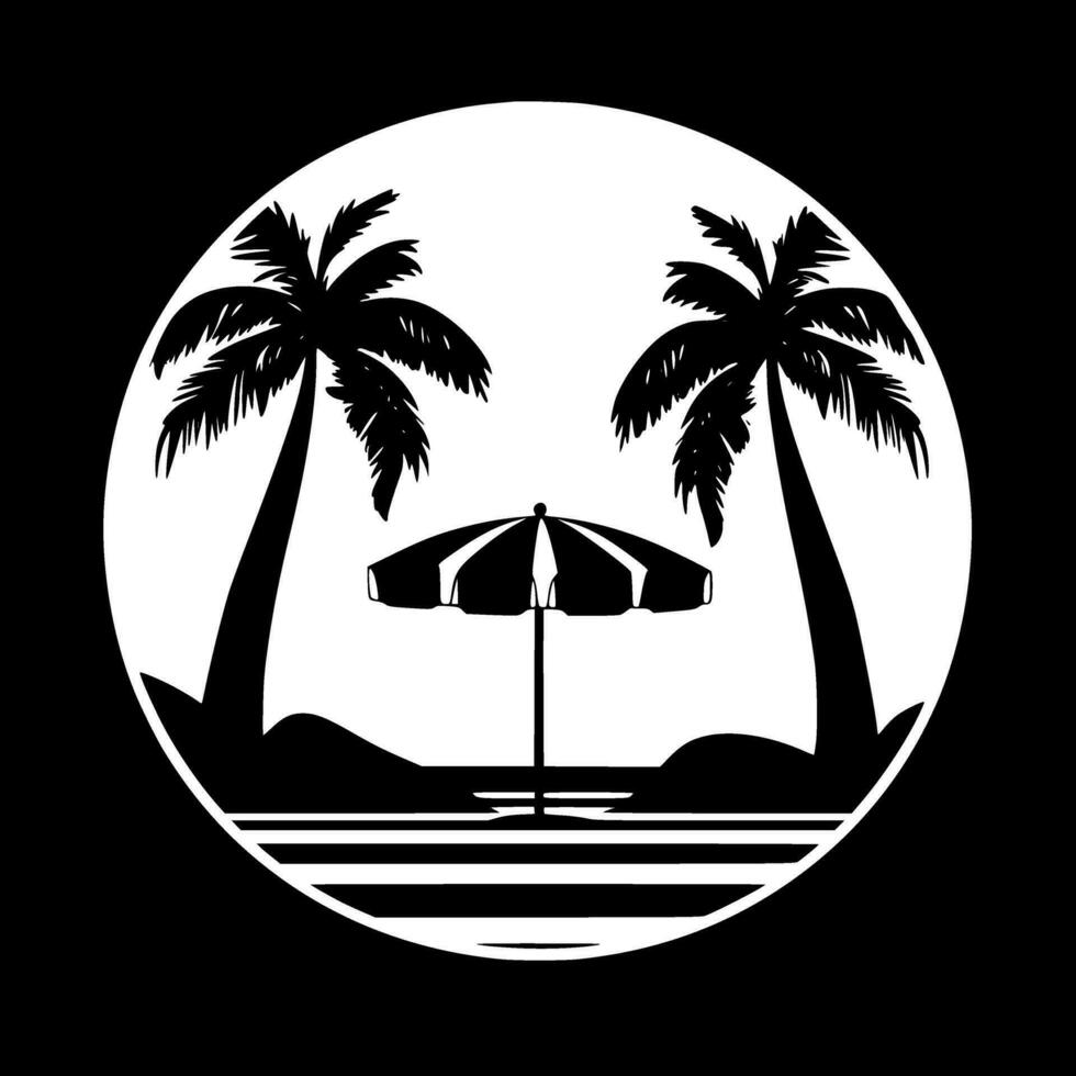Beach, Minimalist and Simple Silhouette - Vector illustration