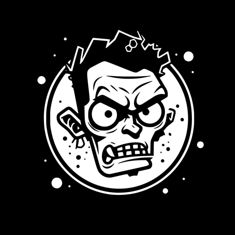 Zombie, Black and White Vector illustration