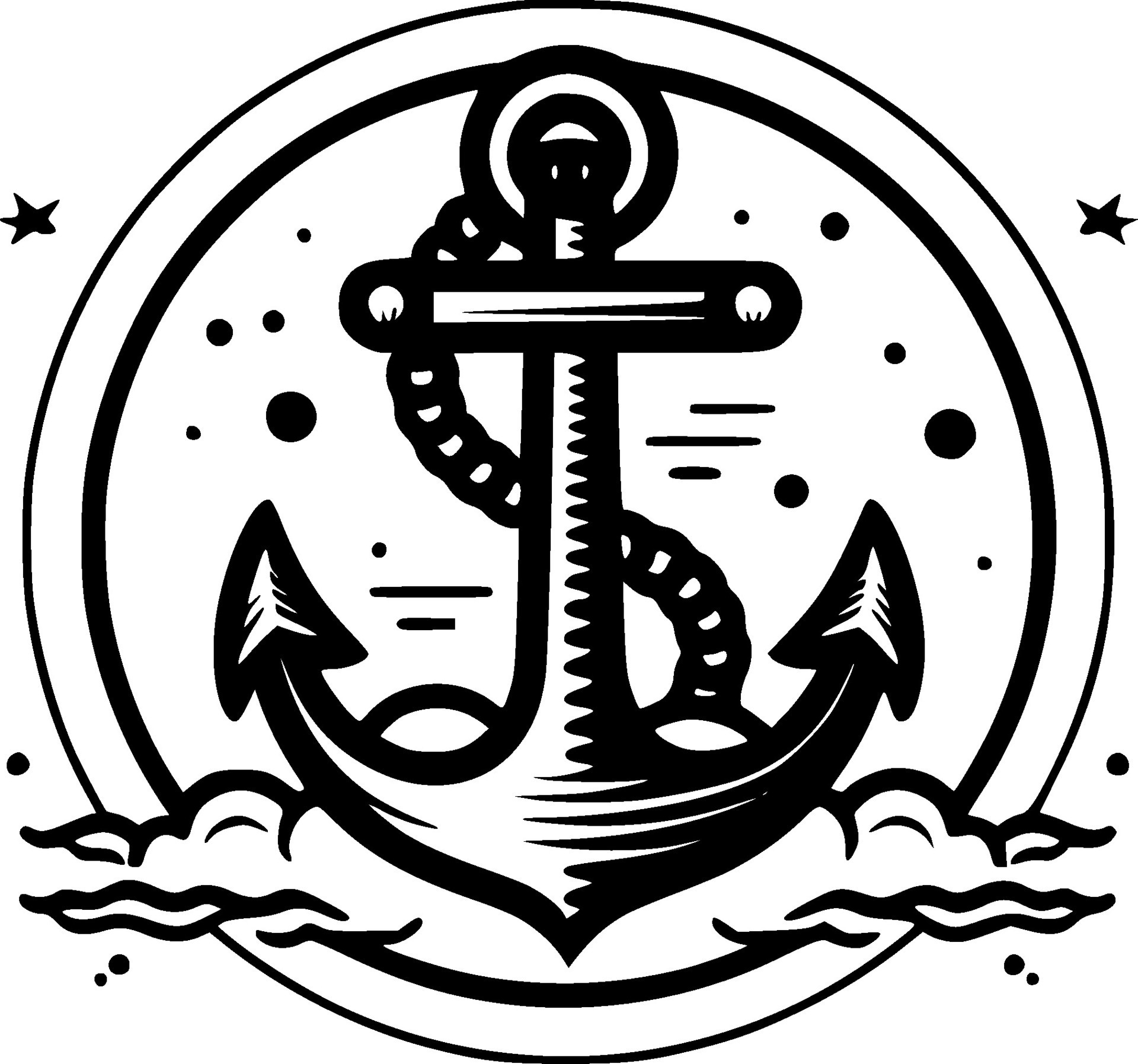Anchor, Black and White Vector illustration 27963145 Vector Art at Vecteezy