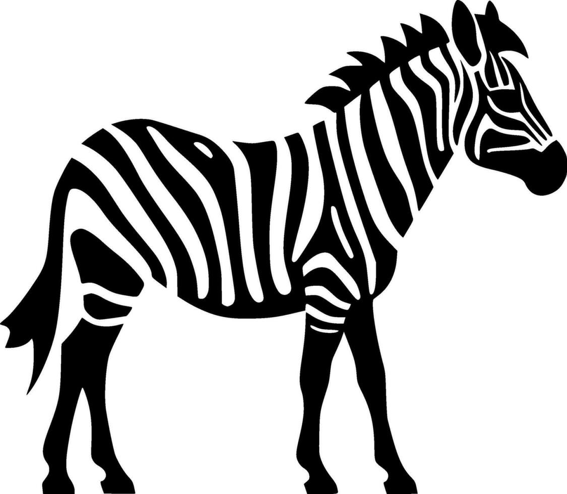 Zebra, Minimalist and Simple Silhouette - Vector illustration