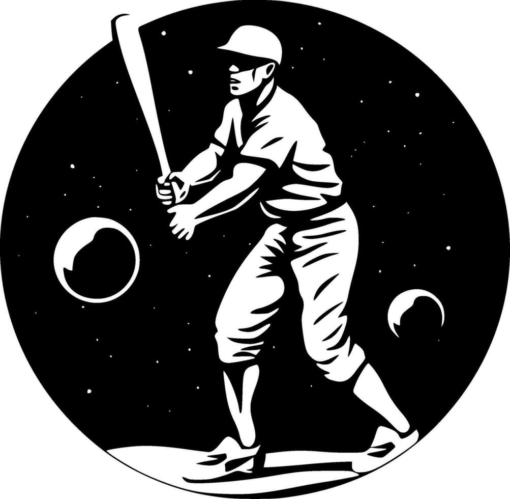 Baseball - Black and White Isolated Icon - Vector illustration
