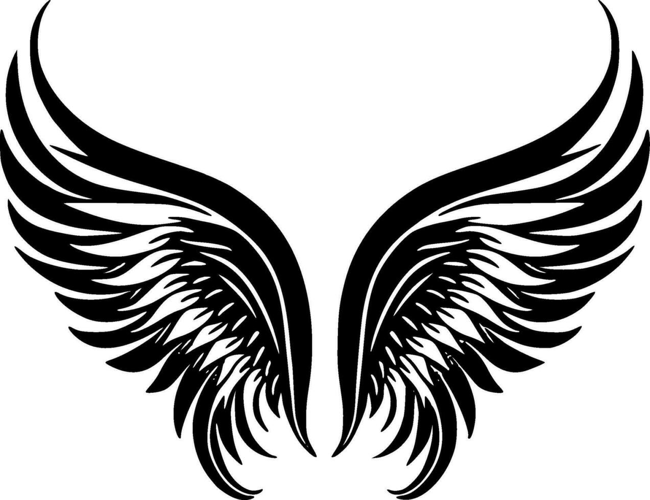 Wings, Minimalist and Simple Silhouette - Vector illustration