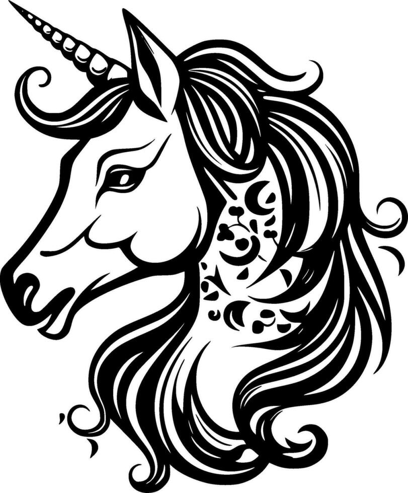 Unicorn - Minimalist and Flat Logo - Vector illustration