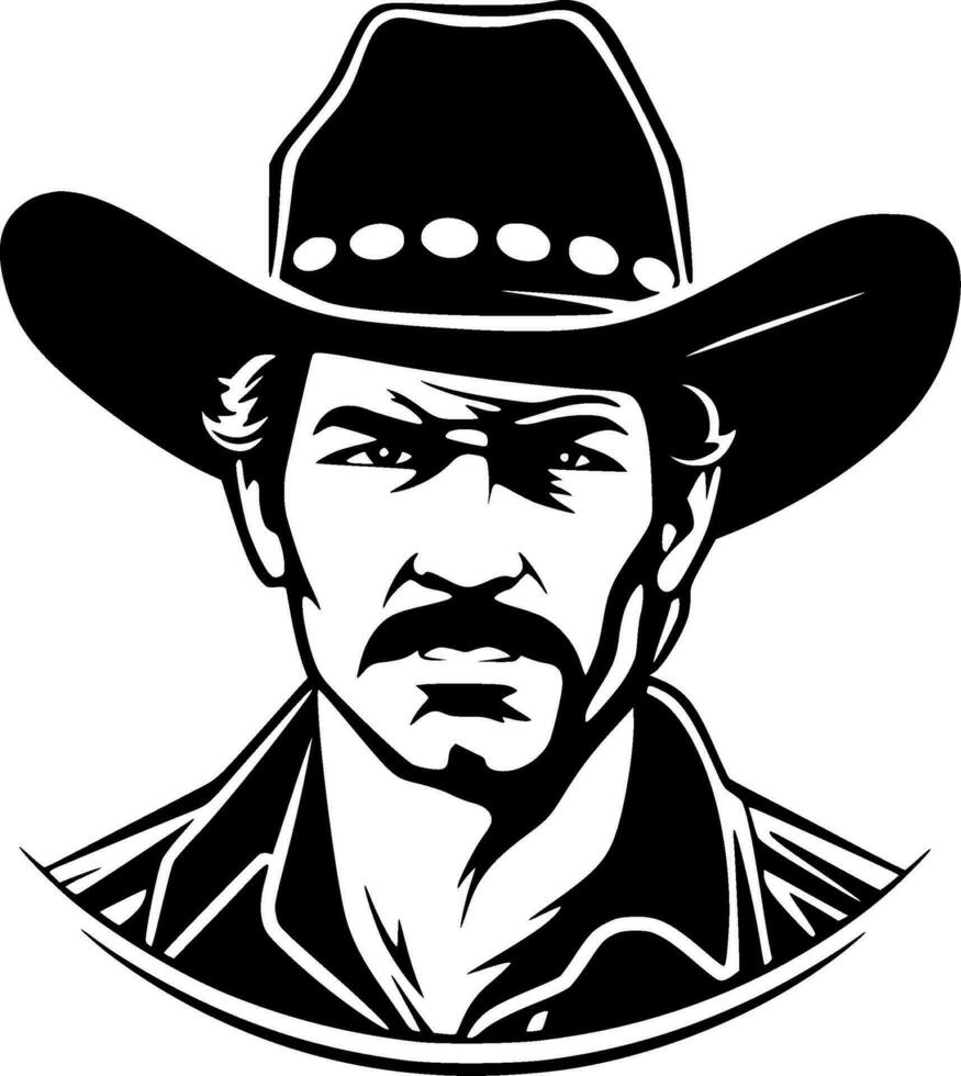 Western, Black and White Vector illustration