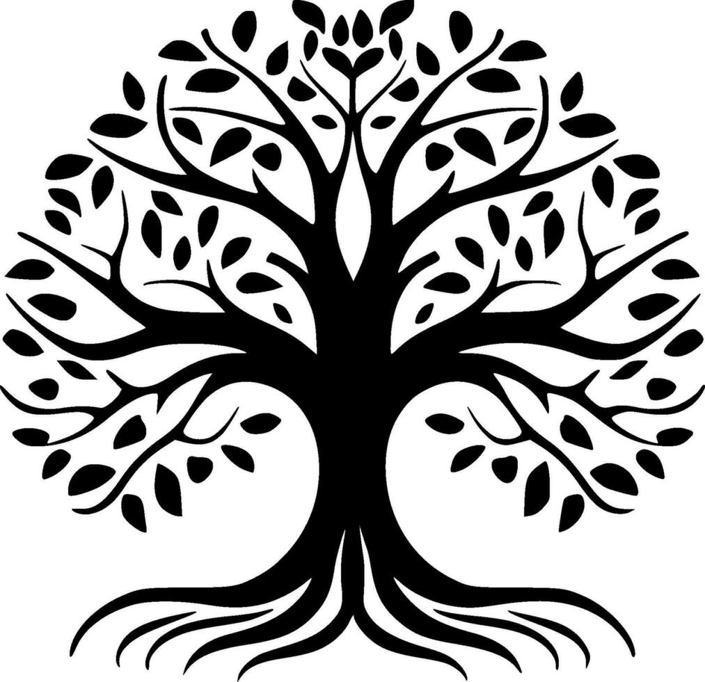 Tree of Life - Minimalist and Flat Logo - Vector illustration