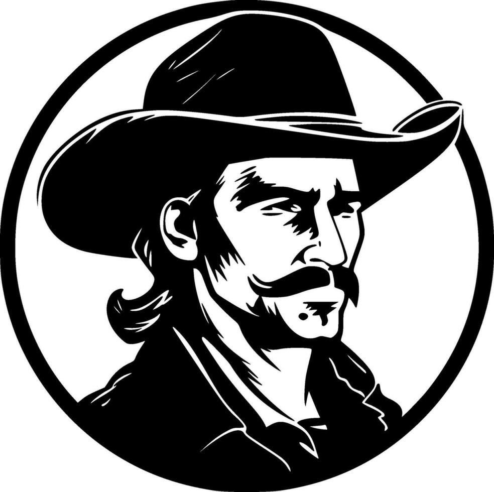 Western, Black and White Vector illustration