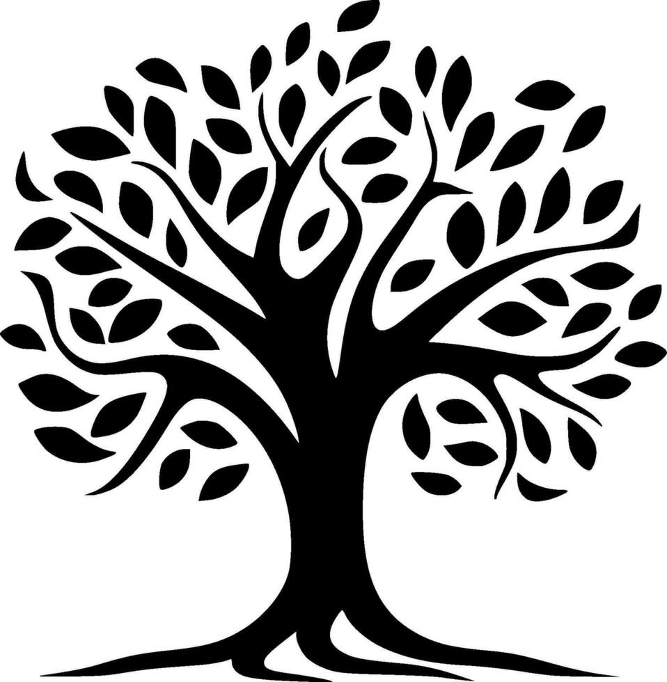Tree, Black and White Vector illustration