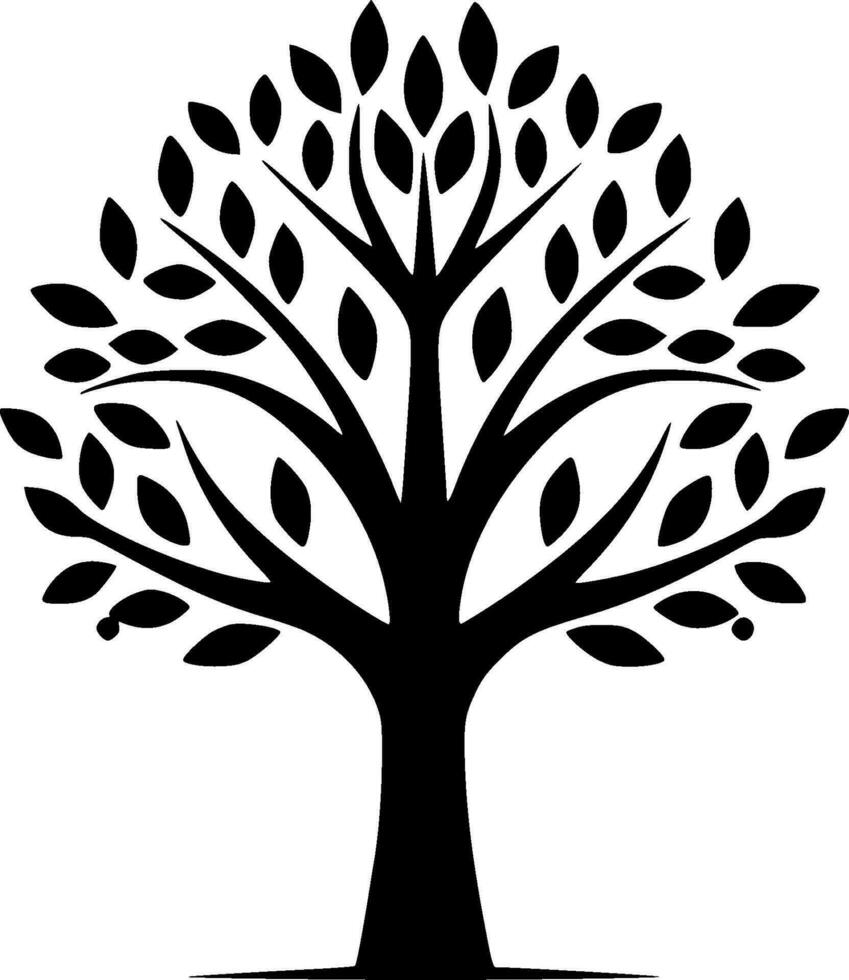 Tree, Black and White Vector illustration