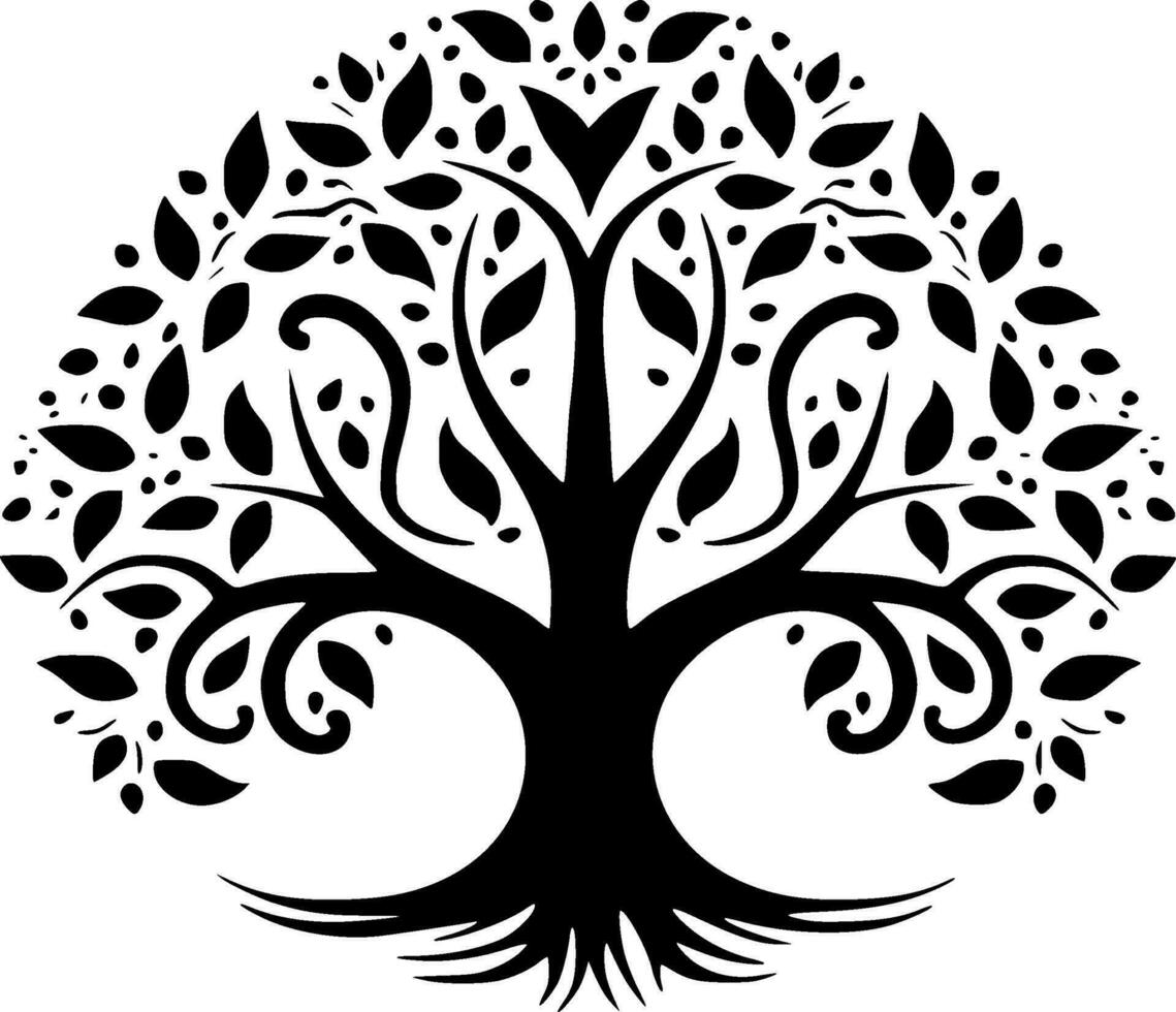 Tree, Black and White Vector illustration