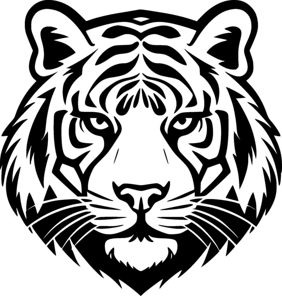 Tigre - minimalista y plano logo - vector ilustración