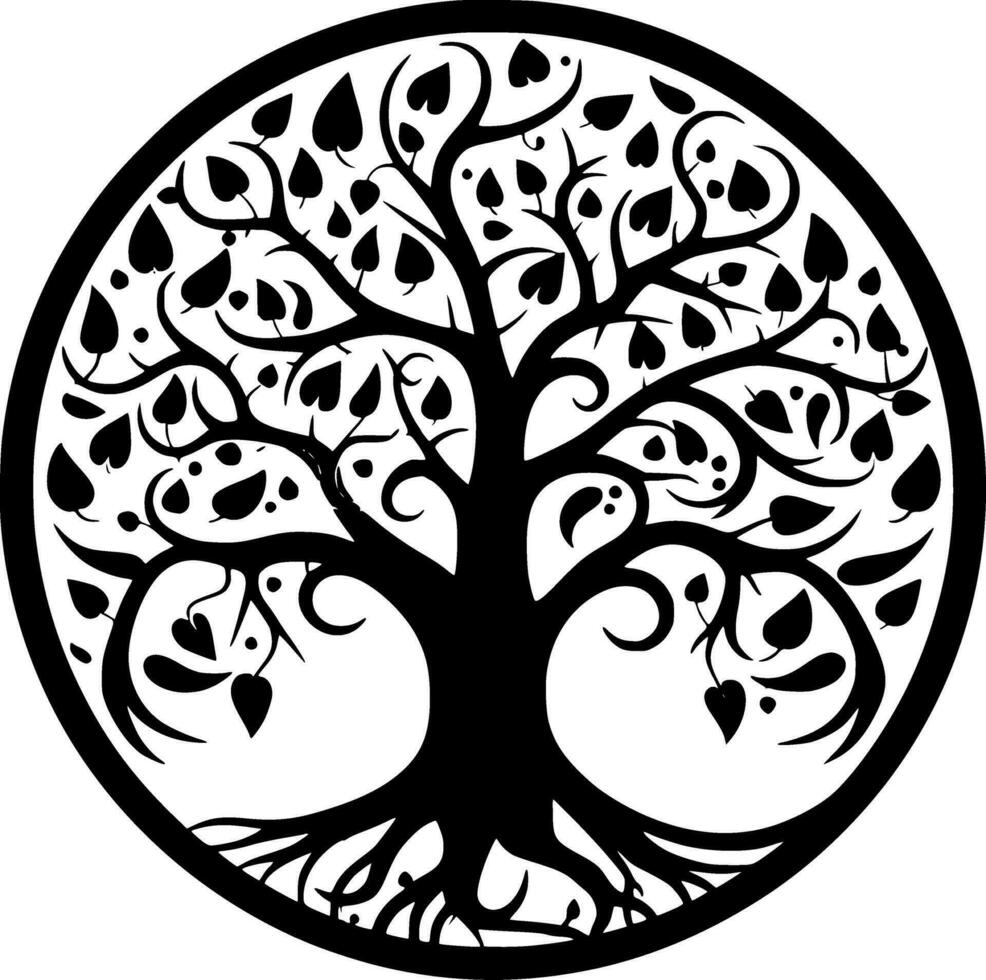 Tree, Minimalist and Simple Silhouette - Vector illustration