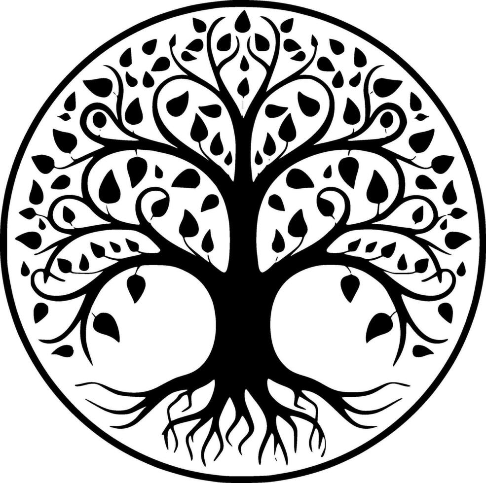 Tree, Minimalist and Simple Silhouette - Vector illustration