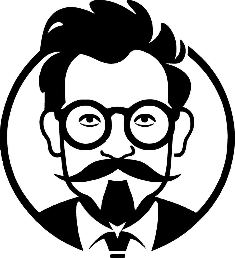 profesor - negro y blanco aislado icono - vector ilustración