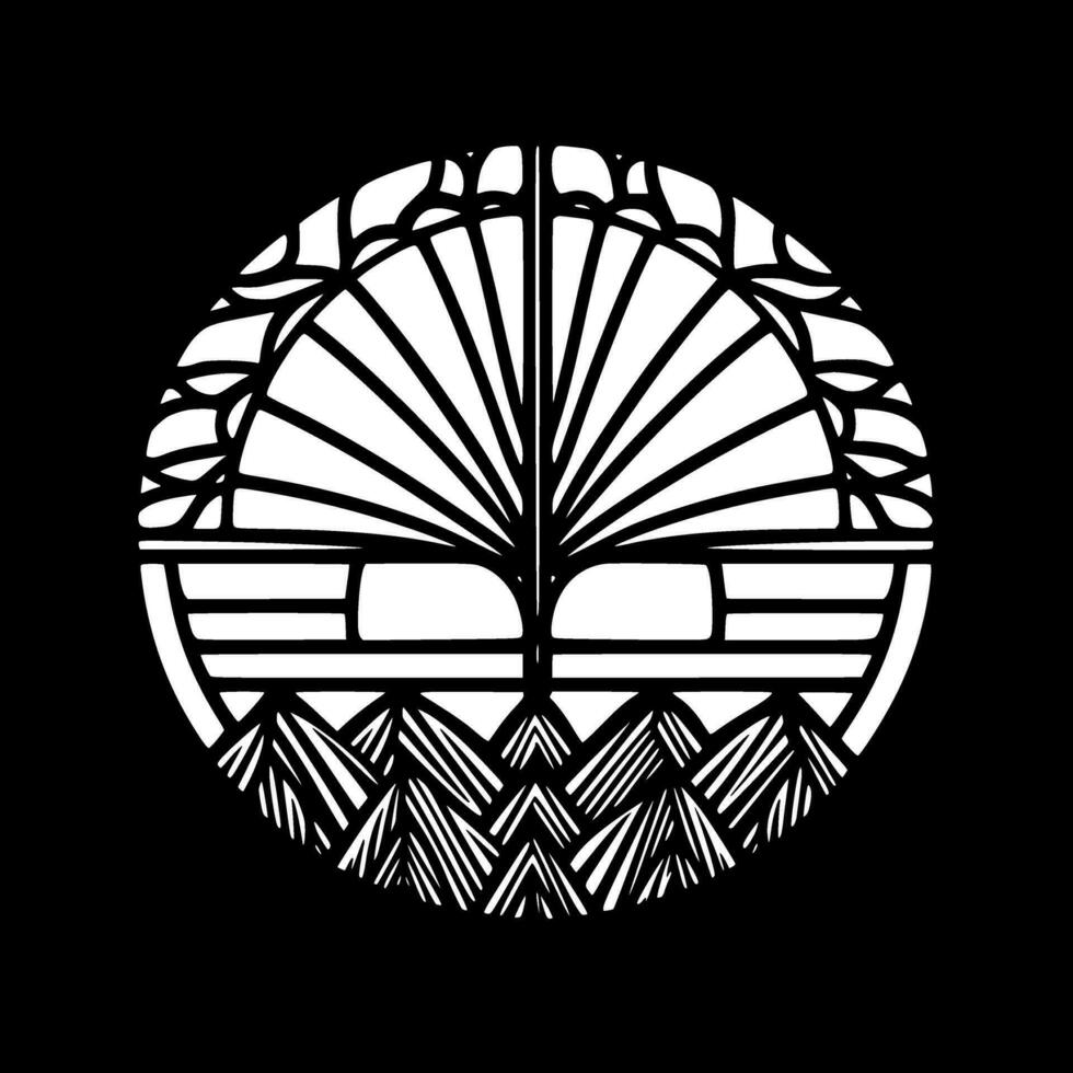 Stained Glass - Minimalist and Flat Logo - Vector illustration