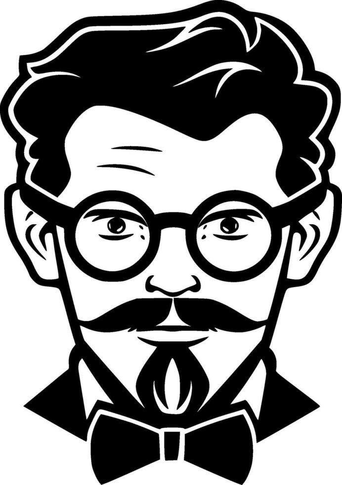 profesor - negro y blanco aislado icono - vector ilustración