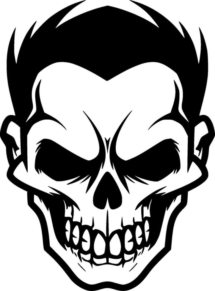 Skull, Black and White Vector illustration