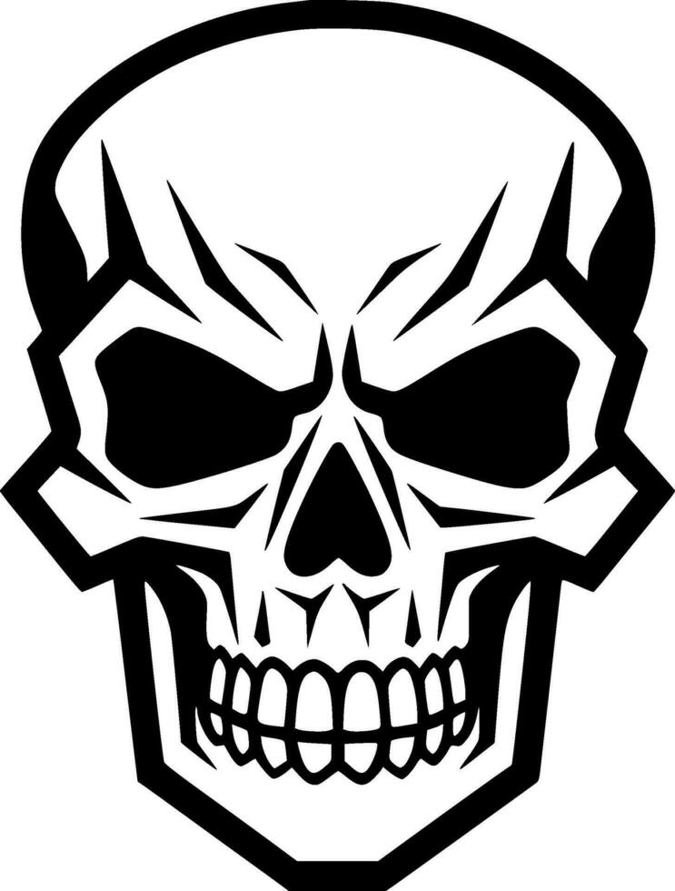 Skull, Black and White Vector illustration