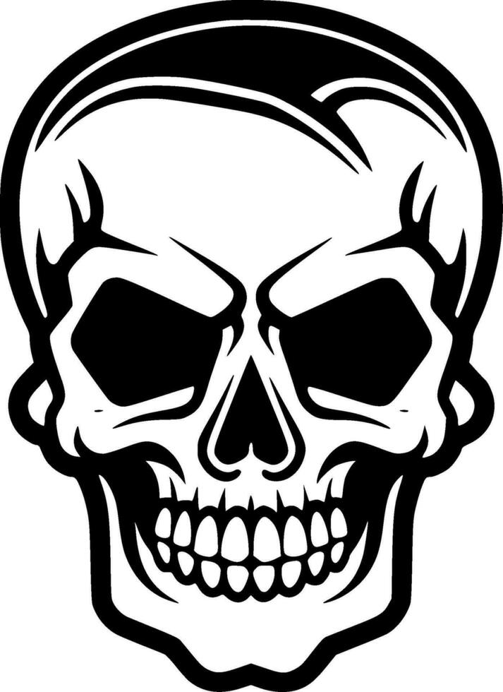 Skull, Black and White Vector illustration