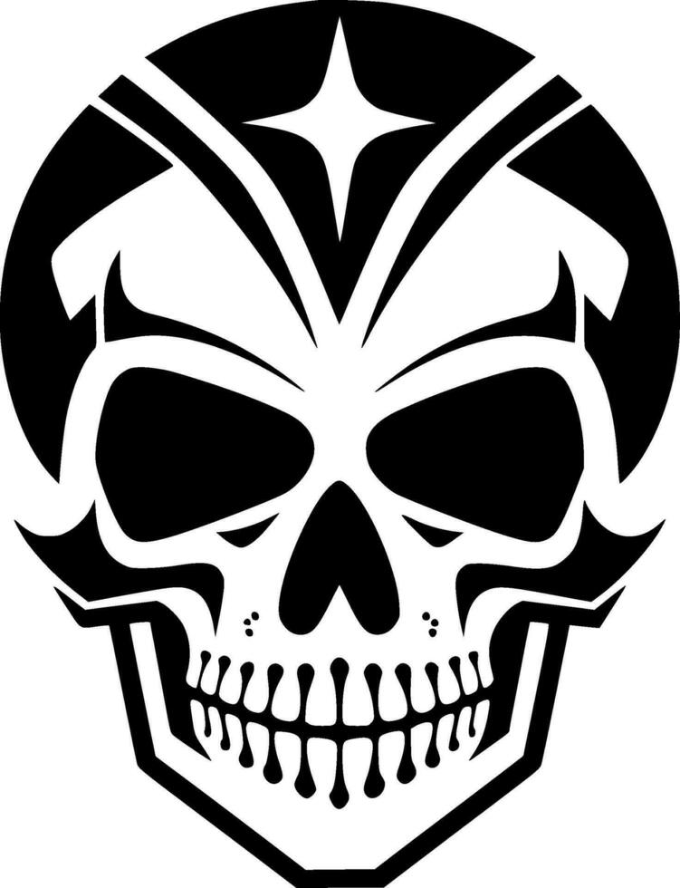 Skull - Black and White Isolated Icon - Vector illustration