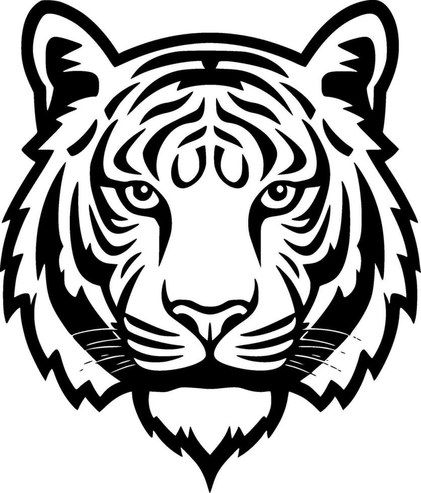 Tiger, Black and White Vector illustration