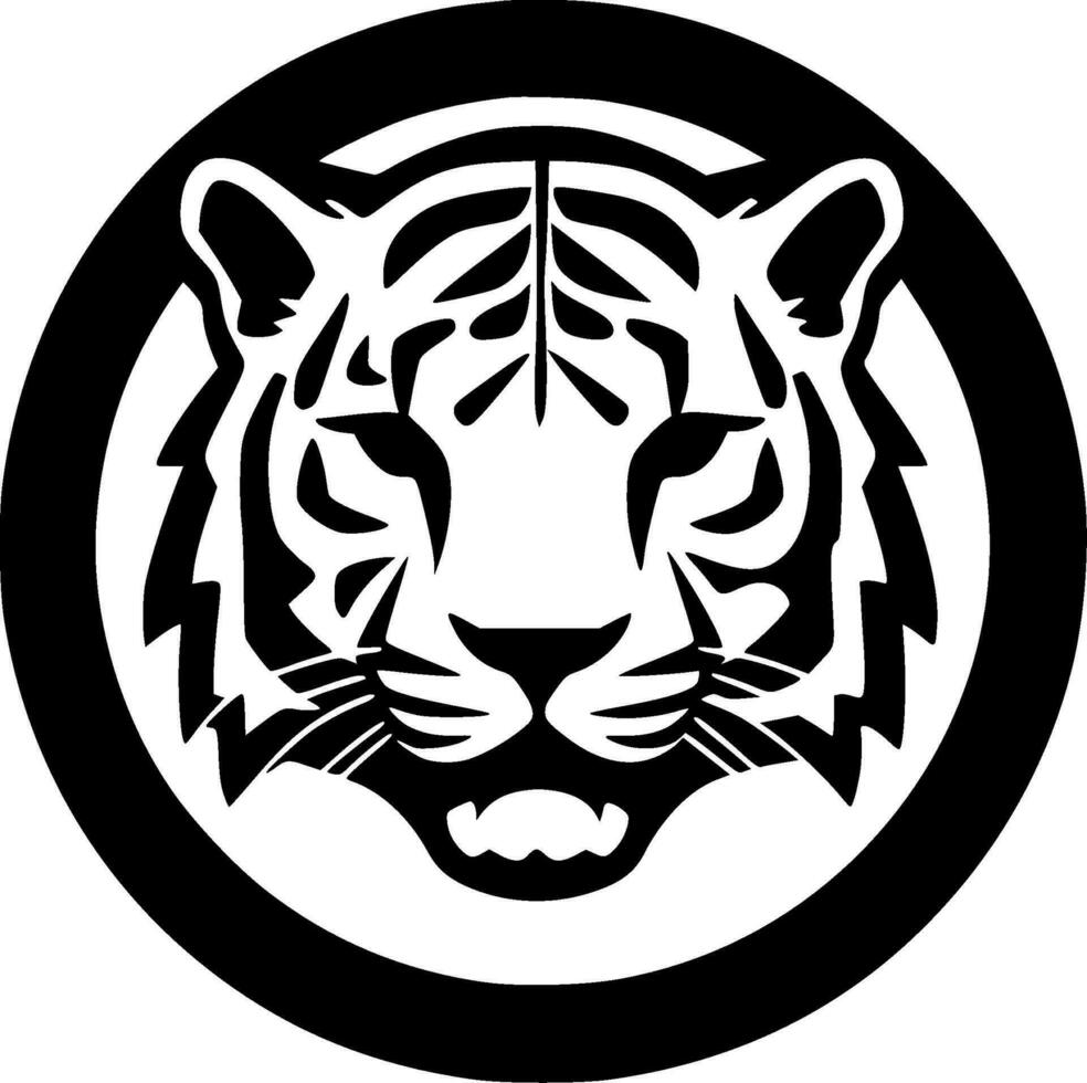 Tiger, Black and White Vector illustration