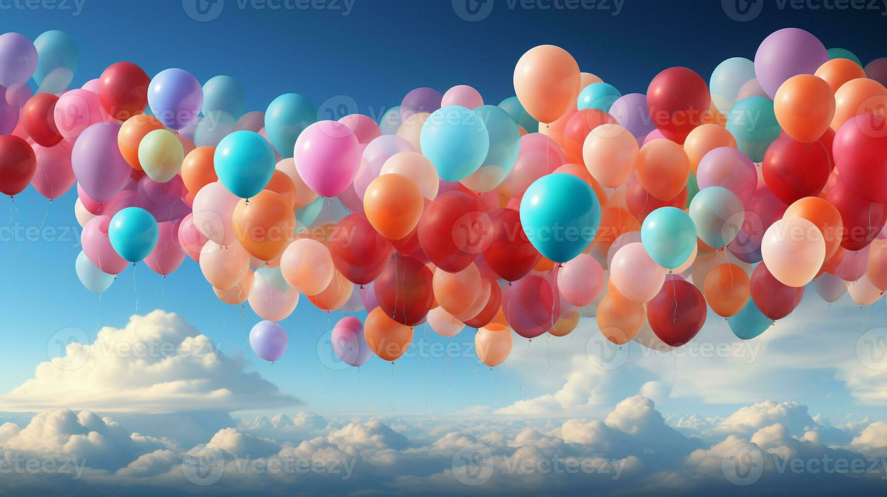 Background lots of colorful balloons photo