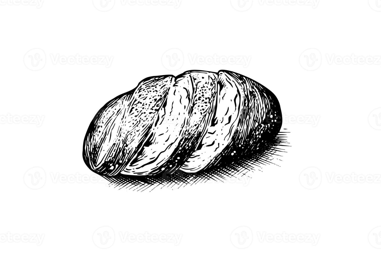 Loaf of bread. Vector hand drawn vintage engraving style vector illustration. photo