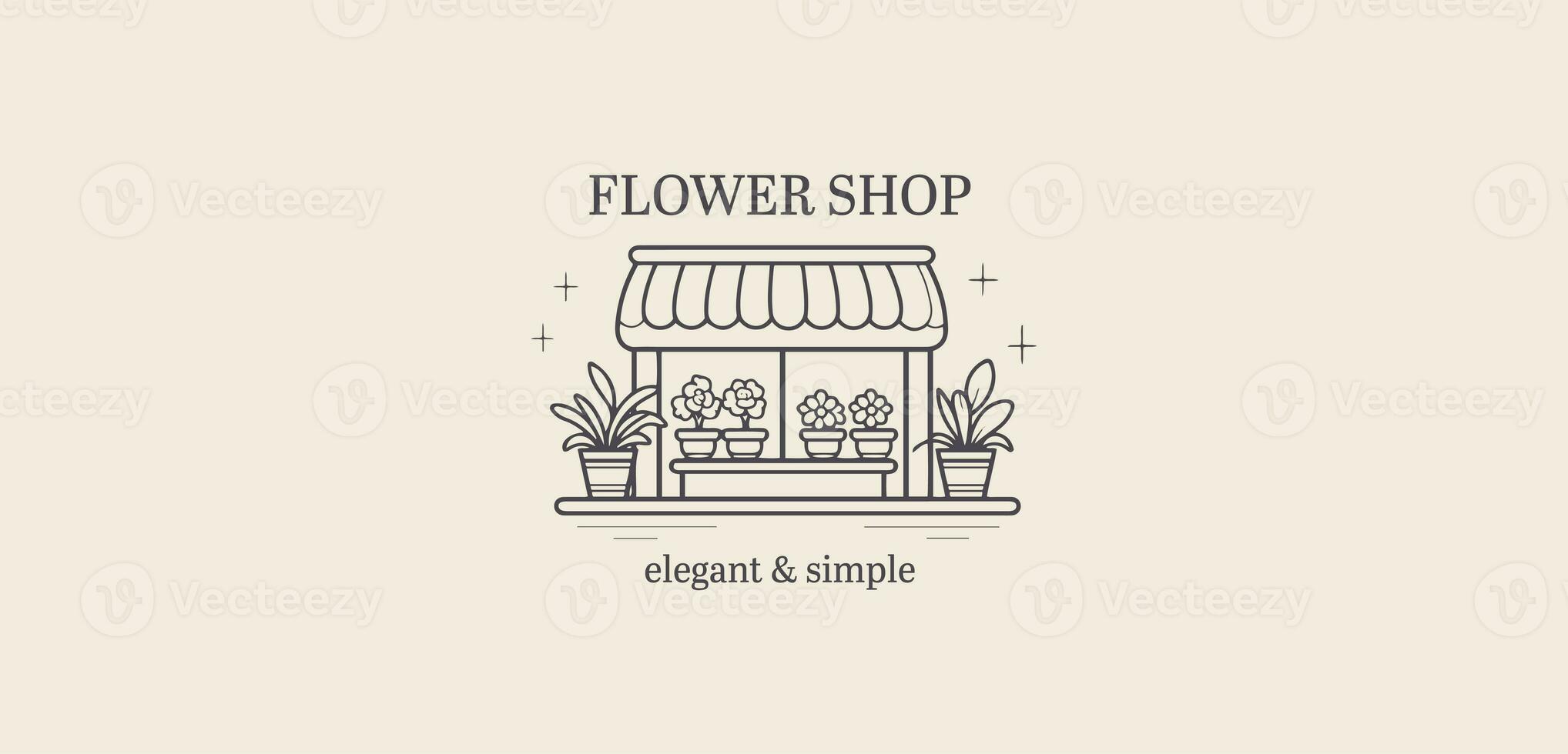 Vector logotype for flower shop, luxury beauty salon, fashion, skincare, cosmetic. photo