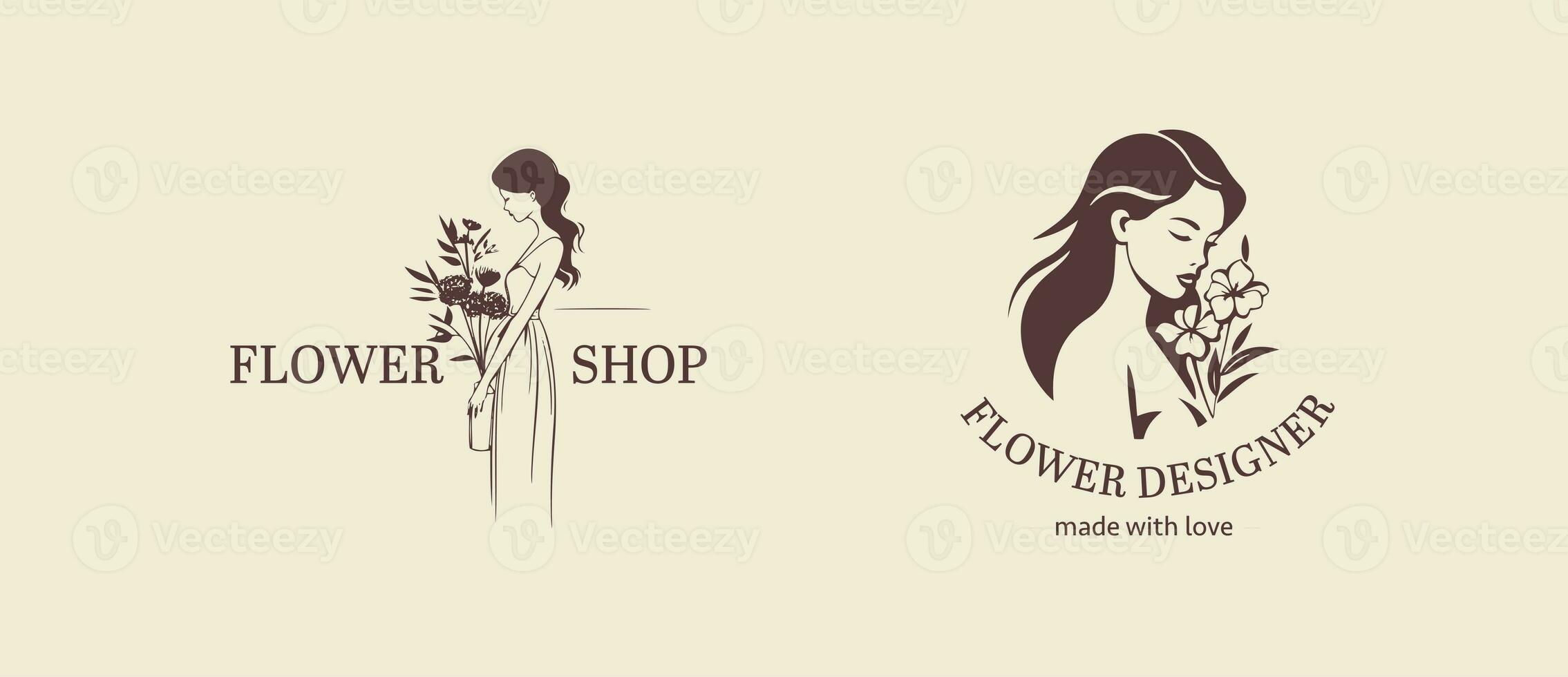 vector logotipo para flor comercio, lujo belleza salón, moda, protección de la piel, cosmético. foto