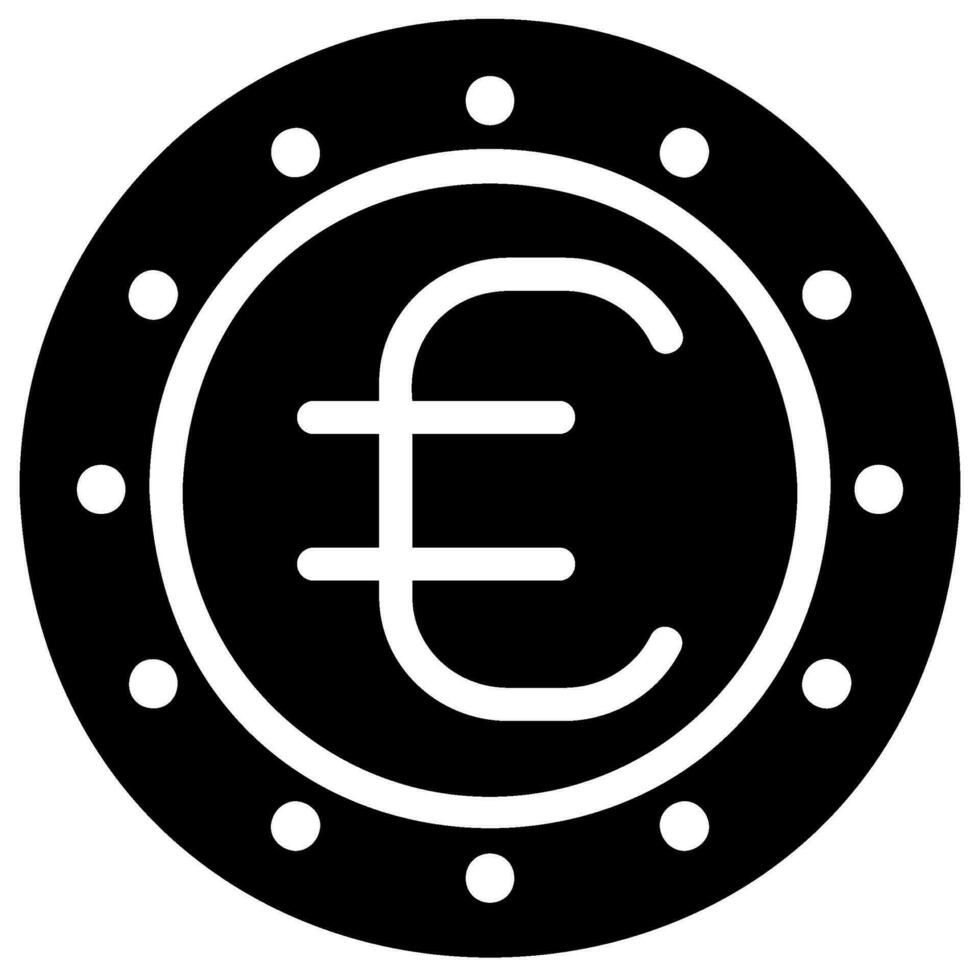 coin glyph icon vector