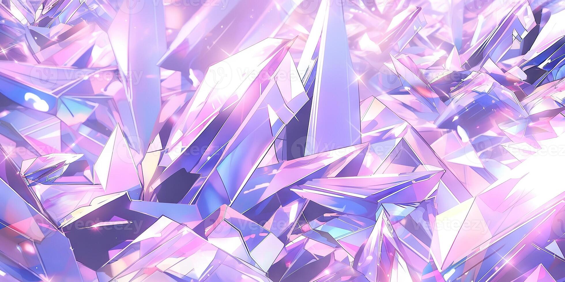 Holographic background with fairy crystal. Rainbow reflexes in