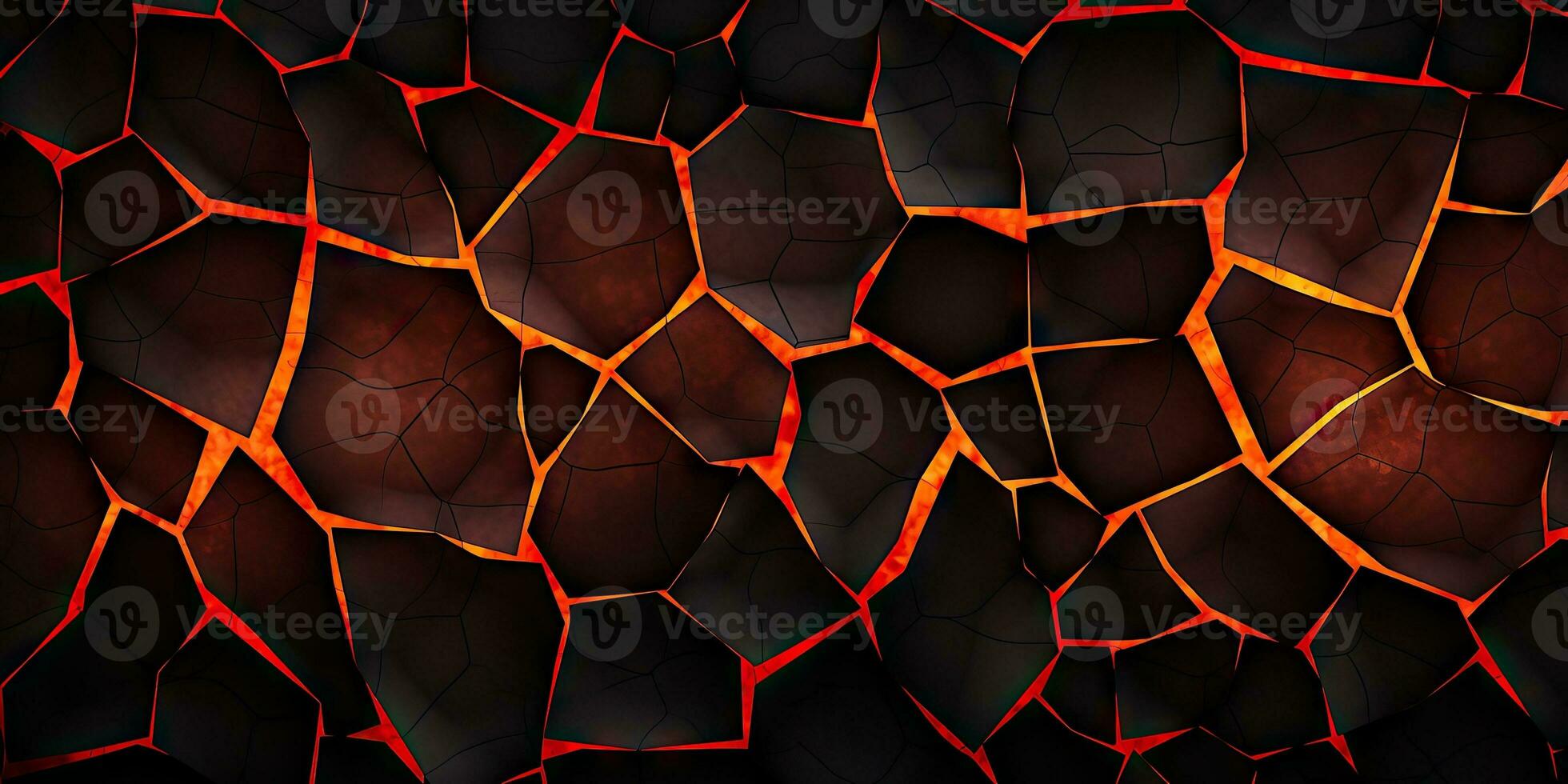 Molten lava texture background. Ground hot lava. Burning coals, crack surface. Abstract nature pattern, glow faded flame. 3D Render Illustration. photo