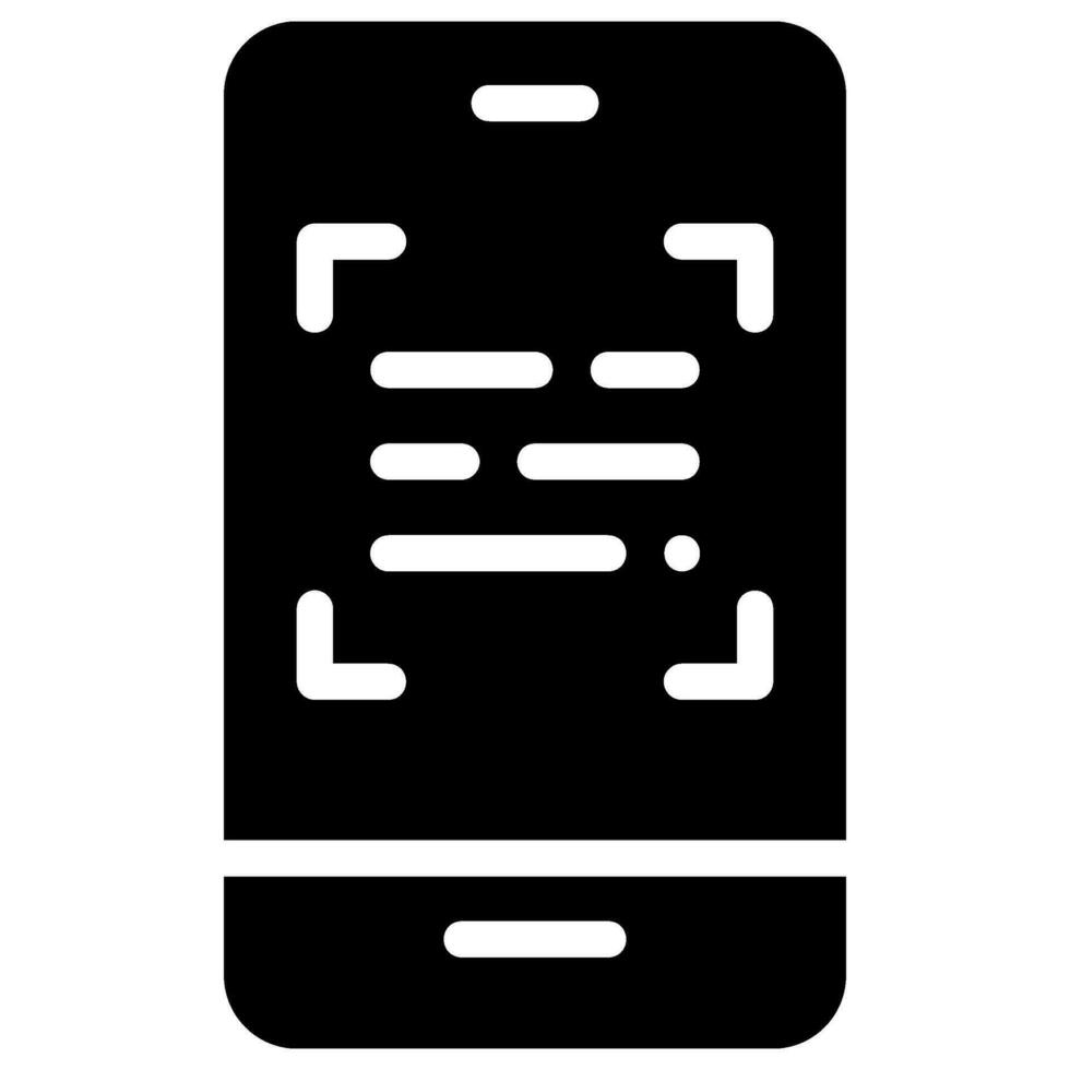 qr scan glyph icon vector