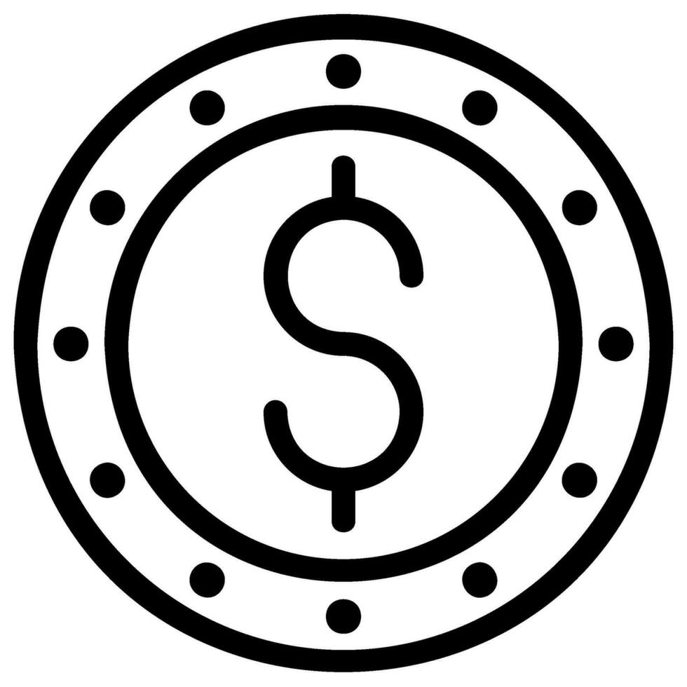 coin line icon vector