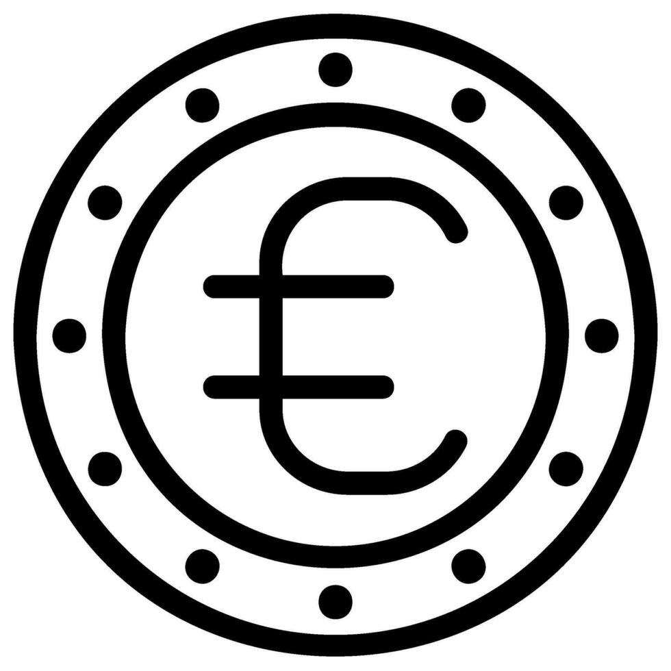 icono de línea de moneda vector