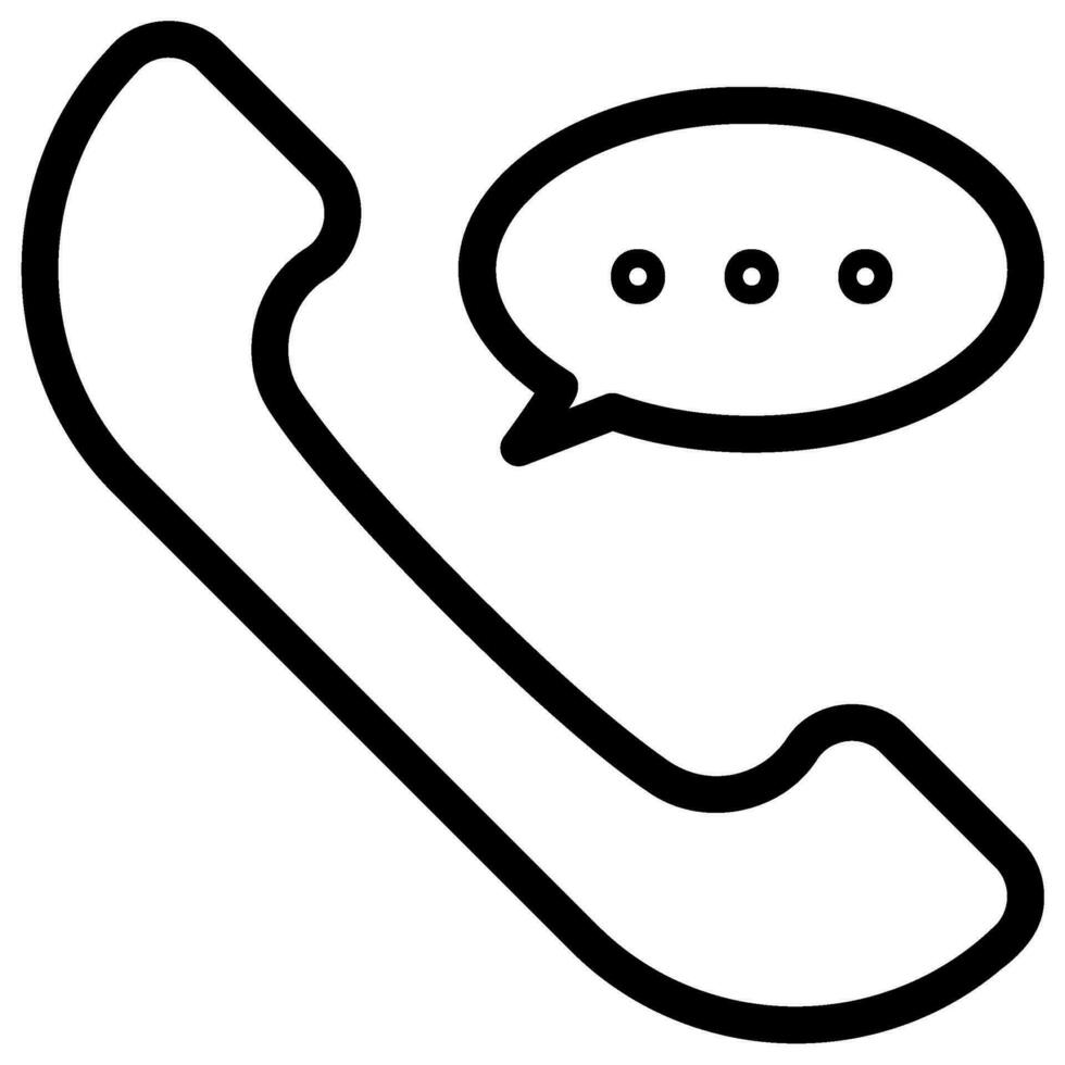 phone call line icon vector