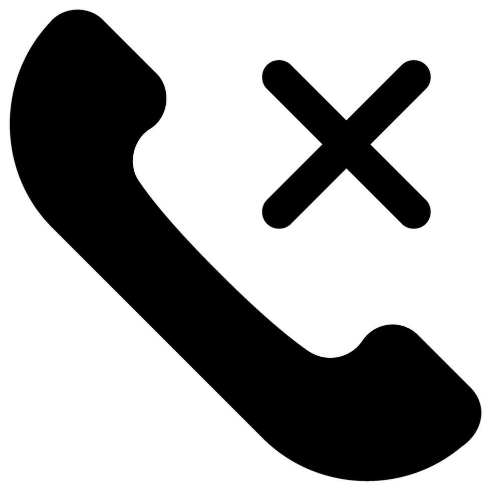 no calling glyph icon vector