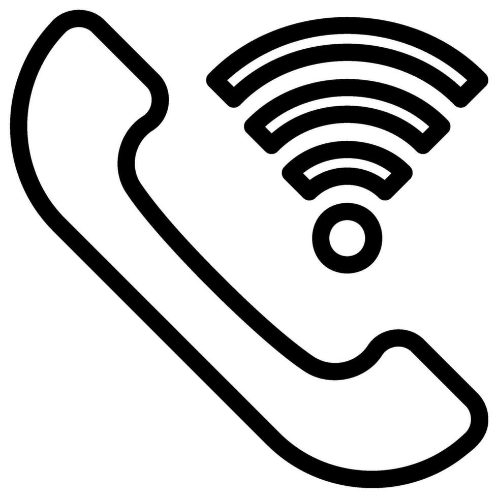 phone call line icon vector