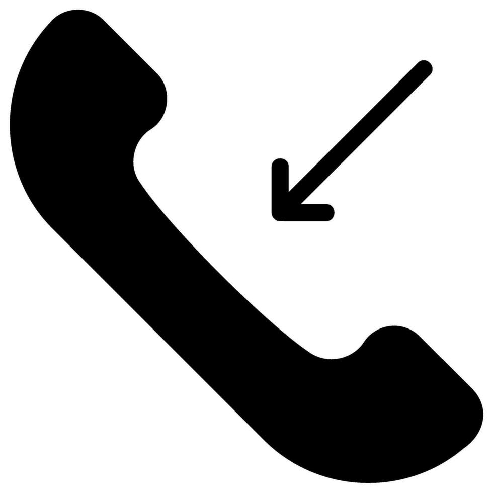 incoming call glyph icon vector