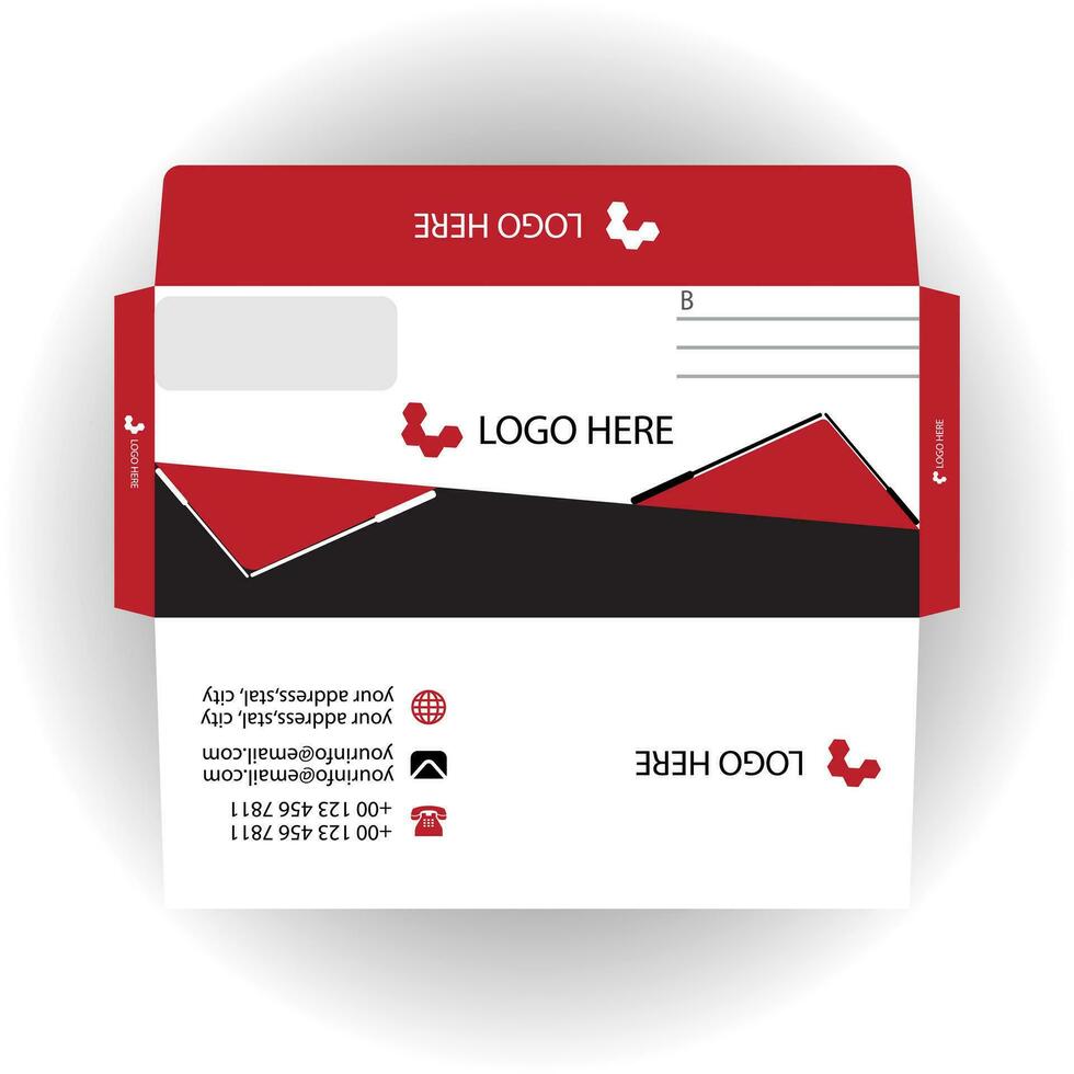 Vector corporate envelope template or envelope design.