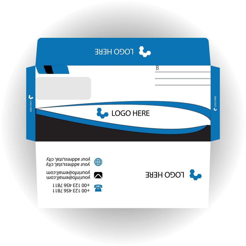Vector corporate envelope template or envelope design.