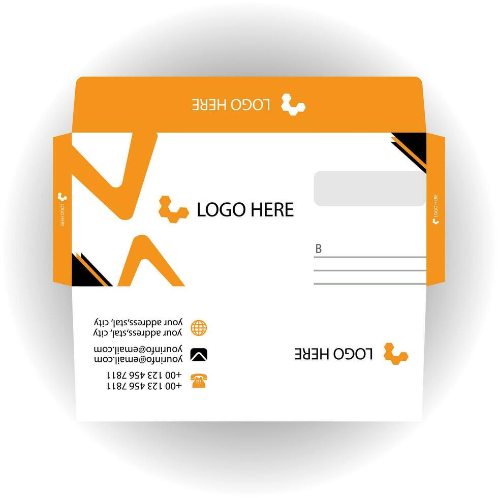 Vector corporate envelope template or envelope design.