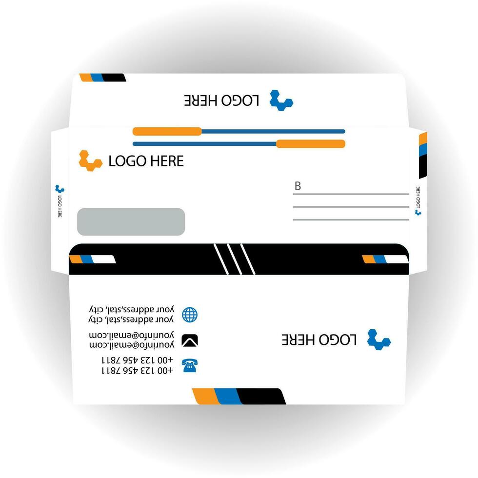 Vector corporate envelope template or envelope design.